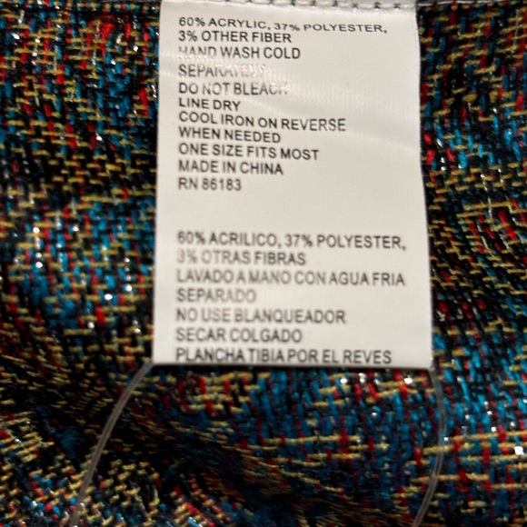 Capelli New York 27" X 69.5" Rectangular Multi-Colored Scarf with  3.5" Fringe - Picture 7 of 9